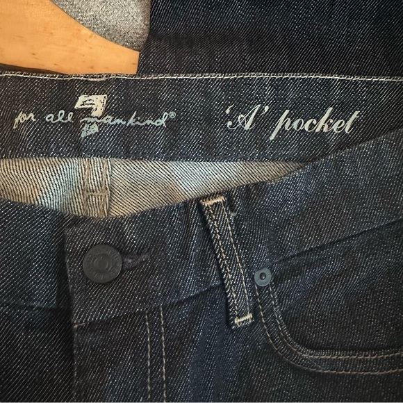7 For All Mankind Women Jeans “A” Pocket Flare Leg Size 30 Low Rise Dark Wash - Picture 7 of 8